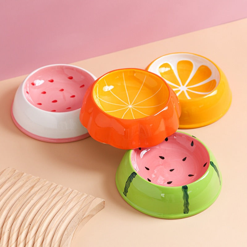 Fruity™ - Ceramic Dog & Cat Water + Food Bowl