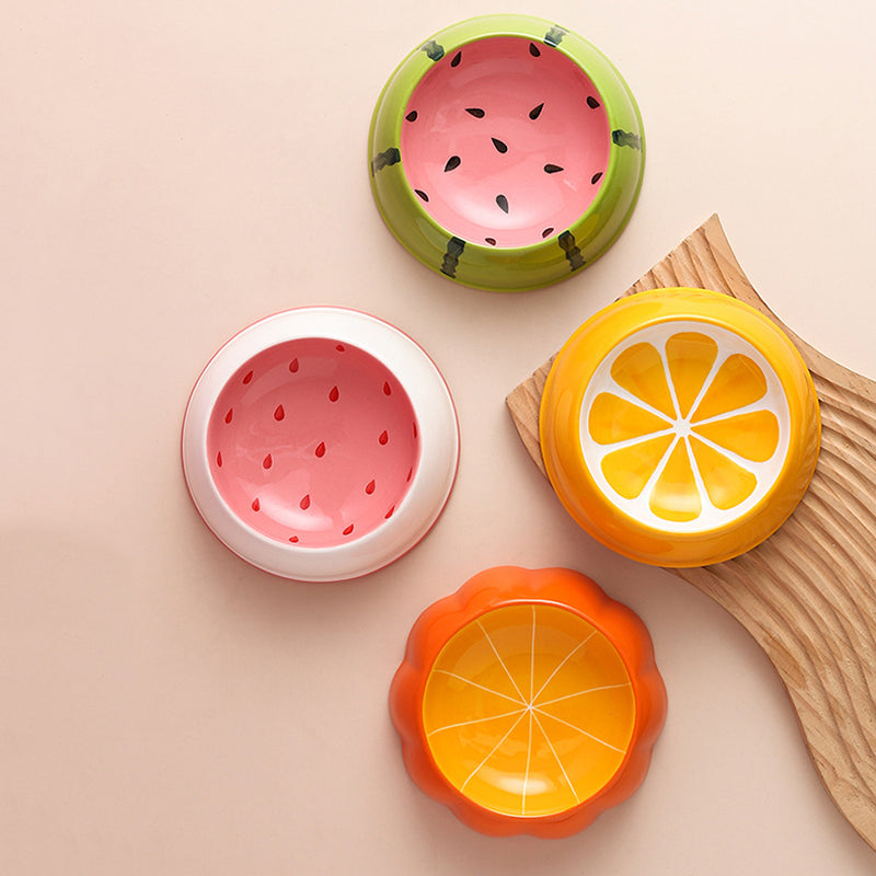 Fruity™ - Ceramic Dog & Cat Water + Food Bowl