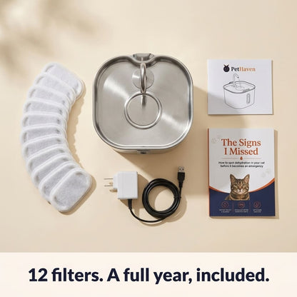 KittySip™ Stainless Steel Cat Water Fountain