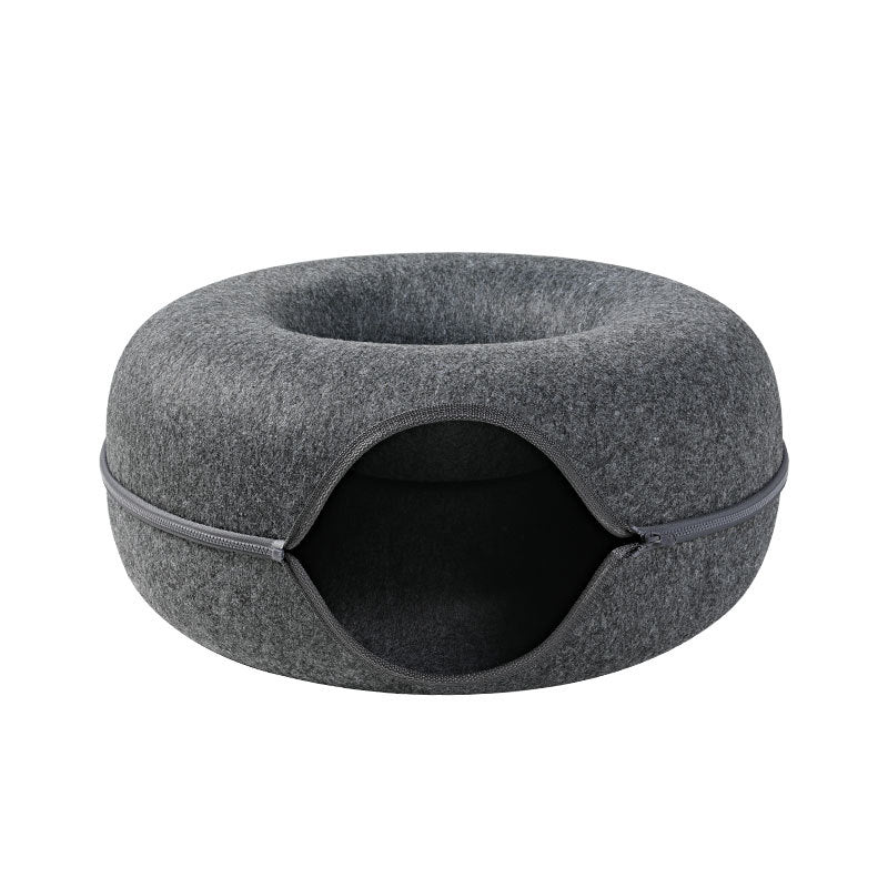 Donut™ - Premium Felt Cat Cave Bed With Donut Shape