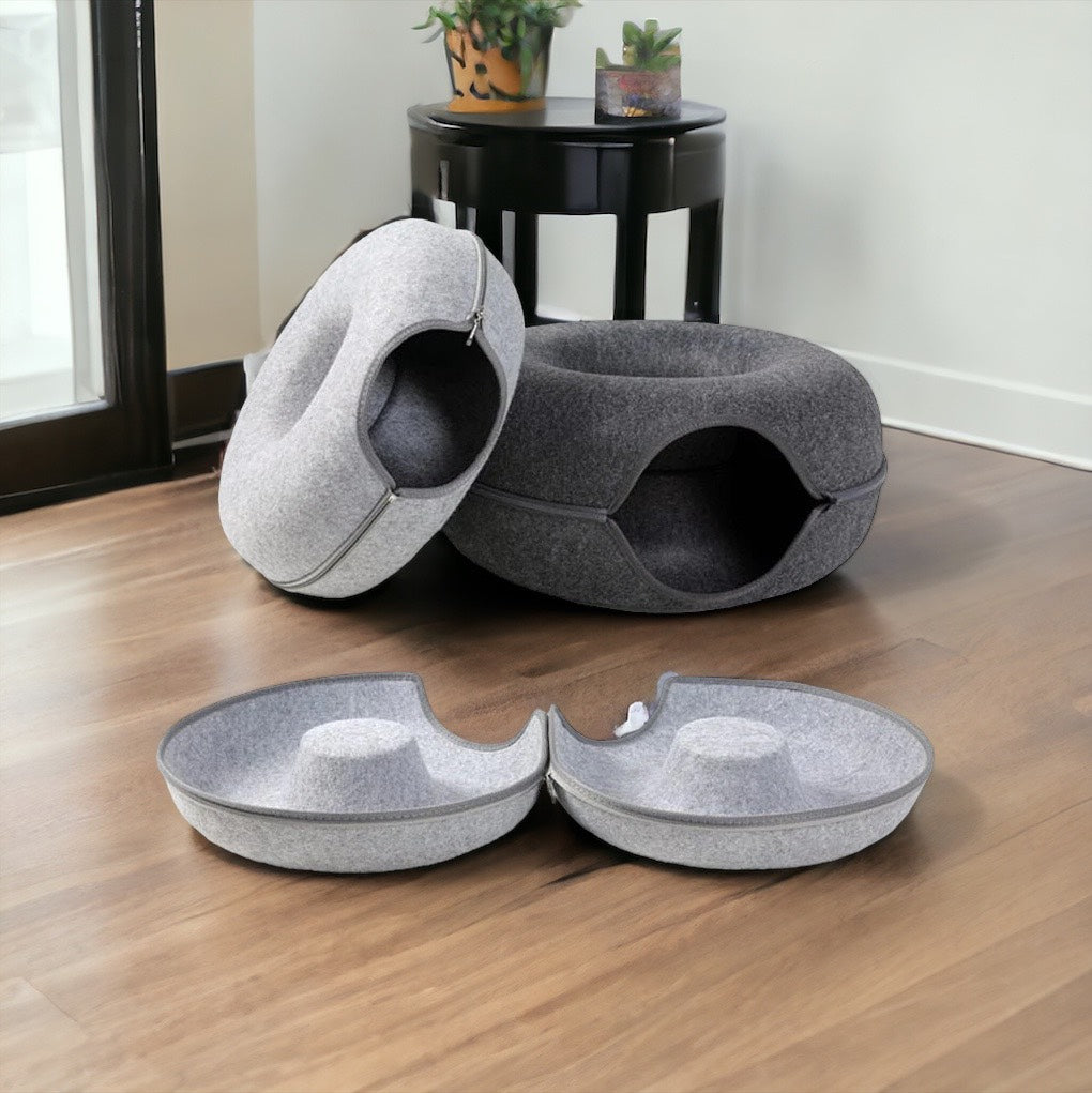 Donut™ - Premium Felt Cat Cave Bed With Donut Shape