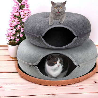 Donut™ - Premium Felt Cat Cave Bed With Donut Shape